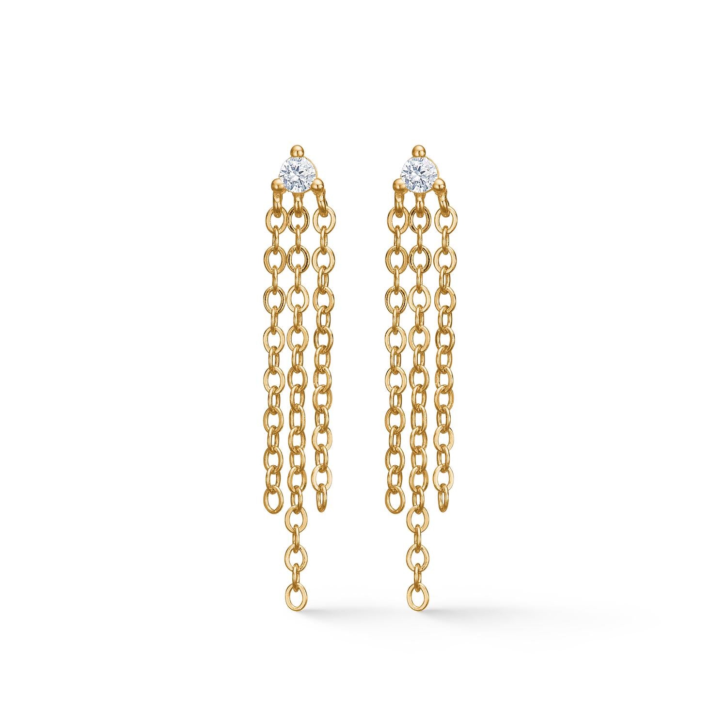 Ripple hængeøreringe - forgyldt